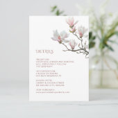 Fine Art Magnolia Wedding Informatiekaartje (Staand voorkant)