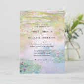 Fine Art Monet Water Lilies Wedding Invitation (Debout devant)