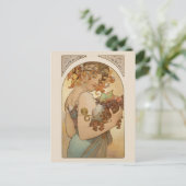 Fine Art Nouveau Jugendstil Mucha Briefkaart (Staand voorkant)
