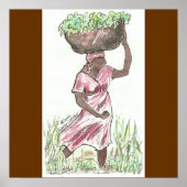 Fine Art Print op canvas/Haïtiaanse vrouw (Voorkant)