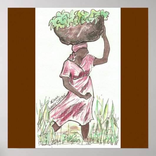 Fine Art Print op canvas/Haïtiaanse vrouw (Voorkant)