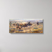 Fine Art Roundup van Charles Marion Russell Canvas Afdruk (Voorkant)