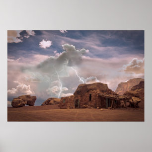 Fine Art Southwest Desert Lightning Landschap Poster