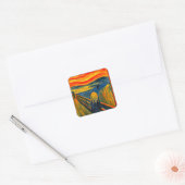 Fine Art sticker, Munch, The Scream Vierkante Sticker (Envelop)