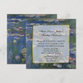 Fine Art Water Lilies Wedding Invitation Kaart (Voorkant / Achterkant)