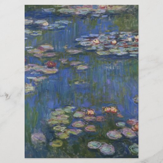 Fine Art Water Lys Mariage Table Menu (Dos)