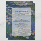 Fine Art Water Lys Mariage Table Menu (Devant / Derrière)
