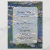 Fine Art Water Lys Mariage Table Menu (Devant)