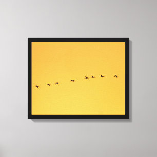 Fine Art Wildlife Fotografie-kranen tegen zonsonde Canvas Afdruk