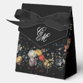 Fine Art Zwarte Bloemen Kalligrafie Bedankdoosjes (Voorkant)