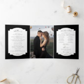 Fine Art Zwarte Bloemen Kalligrafie Drieluik Programma (Binnen)