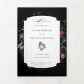 Fine Art Zwarte Bloemen Kalligrafie Drieluik Programma (Cover)