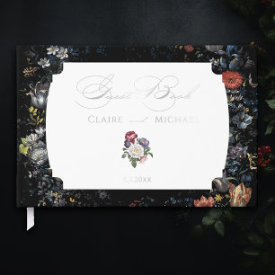 Fine Art Zwarte Bloemen Kalligrafie Gastenboek