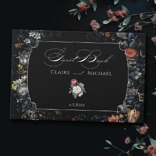 Fine Art Zwarte Bloemen Kalligrafie Gastenboek