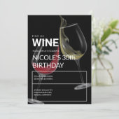 Fine As Wine Elegant Birthday Party Invitation (Debout devant)