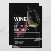 Fine As Wine Elegant Birthday Party Invitation (Devant / Derrière)