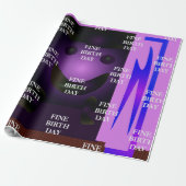 FINE BIRTH DAY_Gift_ROYAL PAARS_GRAY_BLUE_BLACK Cadeaupapier (Uitgerold)