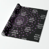 FINE BIRTH DAY_kaleidoscop_Gift_PAARS_BLACK Wrap Cadeaupapier (Uitgerold)