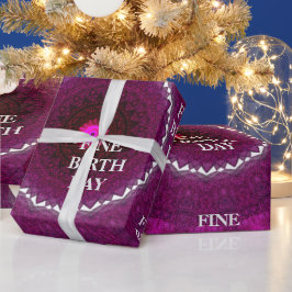 FINE BIRTH DAY_kaleidoscop_Gift_ROYALPURPLE_BLACK Cadeaupapier