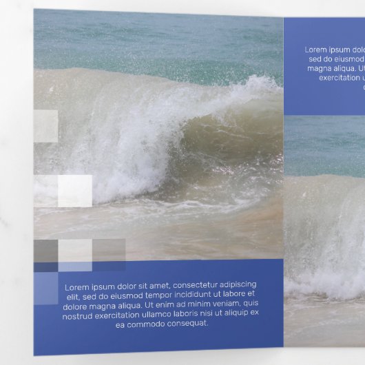 Fine Blue Contemmodern Transparantie Drieluik Kaart (Binnenzijde eerst)