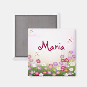 Fine Cool Cute Girly Retro Floral Mode Magneet (Voorkant / Achterkant)