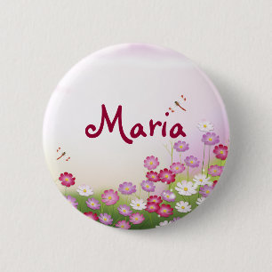 Fine Cool Cute Girly Retro Floral Mode Ronde Button 5,7 Cm