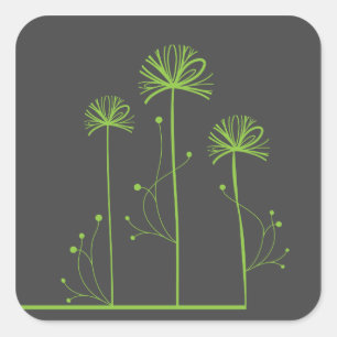 Fine Cool Cute Girly Retro Floral Mode Vierkante Sticker