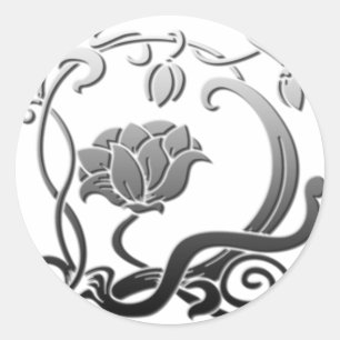 Fine Cool Flowers Cute Girly Retro Floral Ronde Sticker