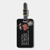 Fine Cute Cool Girly Retro Floral Mode Bagagelabel (Voorkant verticaal)