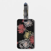 Fine Cute Cool Girly Retro Floral Mode Bagagelabel (Achterkant verticaal)