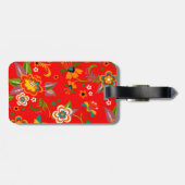 Fine Cute Cool Girly Retro Floral Mode Bagagelabel (Achterkant horizontaal)