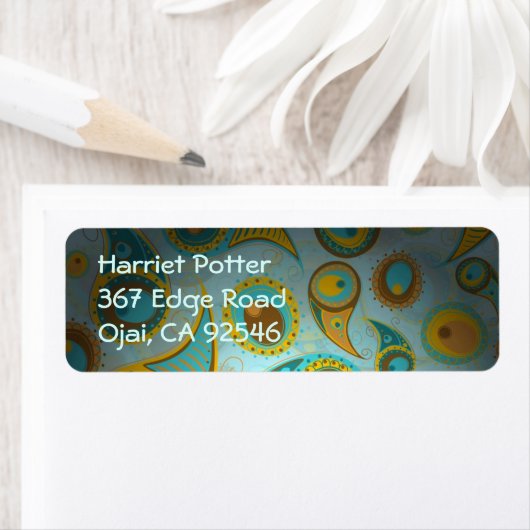 Fine Cute Cool Girly Retro Floral Mode Etiket (Insitu)