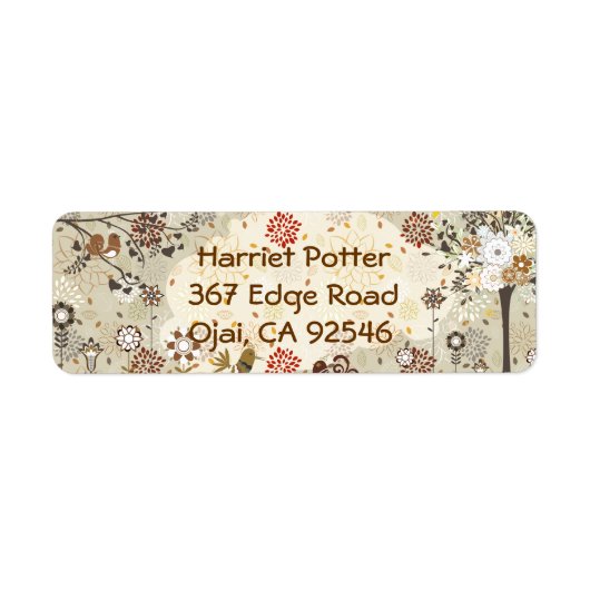 Fine Cute Cool Girly Retro Floral Mode Etiket (Voorkant)