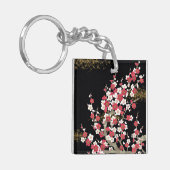Fine Cute Cool Girly Retro Floral Mode Sleutelhanger (Voorkant Links)