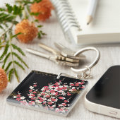 Fine Cute Cool Girly Retro Floral Mode Sleutelhanger (Voorkant Rechts)