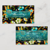 Fine Cute Cool Girly Retro Floral Mode Visitekaartje (Voorkant / Achterkant)