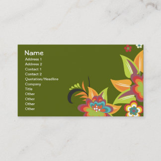 Fine Cute Cool Girly Retro Floral Mode Visitekaartje