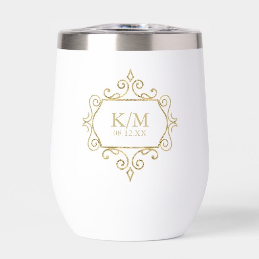 Fine Filigree Gold Wedding Initialen ID871 (Voorkant)