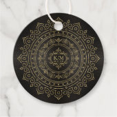 Fine Filigree Gold Wedding Mandala ID871 Bedankjes Labels (Voorkant)