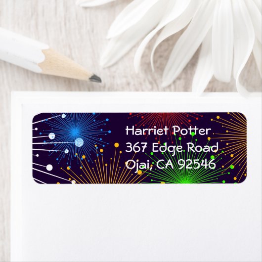 Fine Fireworks Cute Cool Girly Retro Vector Etiket (Insitu)