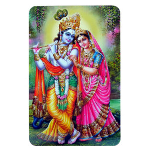 Fine Floral Krishna Radha Magneet