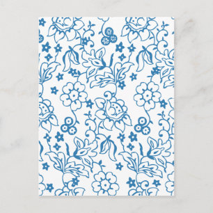 Fine Flower Cool Cute Girly Retro Floral Briefkaart
