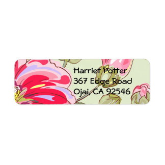 Fine Flower Cool Cute Girly Retro Floral Etiket