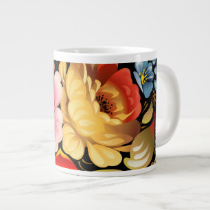 Fine Flower Cool Cute Girly Retro Floral Grote Koffiekop