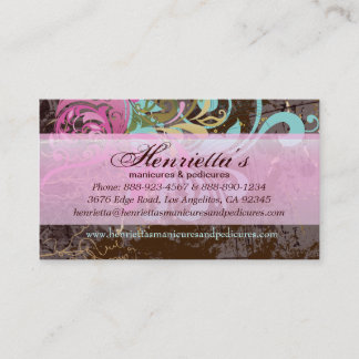 Fine Flower Cool Cute Girly Retro Floral Visitekaartje