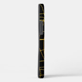 Fine Gold Freeform Lines en Black Case-Mate iPhone Case (Achterkant / Rechts)