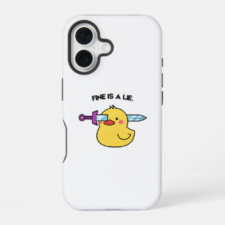 Fine Is A Lie - Grappige Dark Humor iPhone 16 Hoes Hoesje