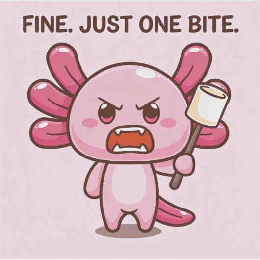 FINE. JUST ONE BITE. STICKER (Voorkant)