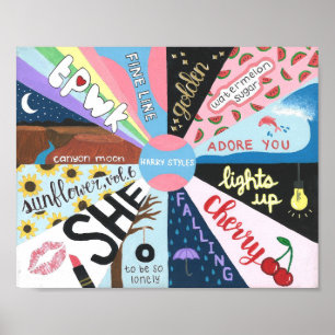 Fine Line Geïnspireerd ventilatorkunst Poster