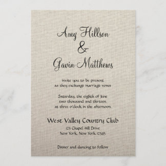 Fine Linen Invitation Kaart